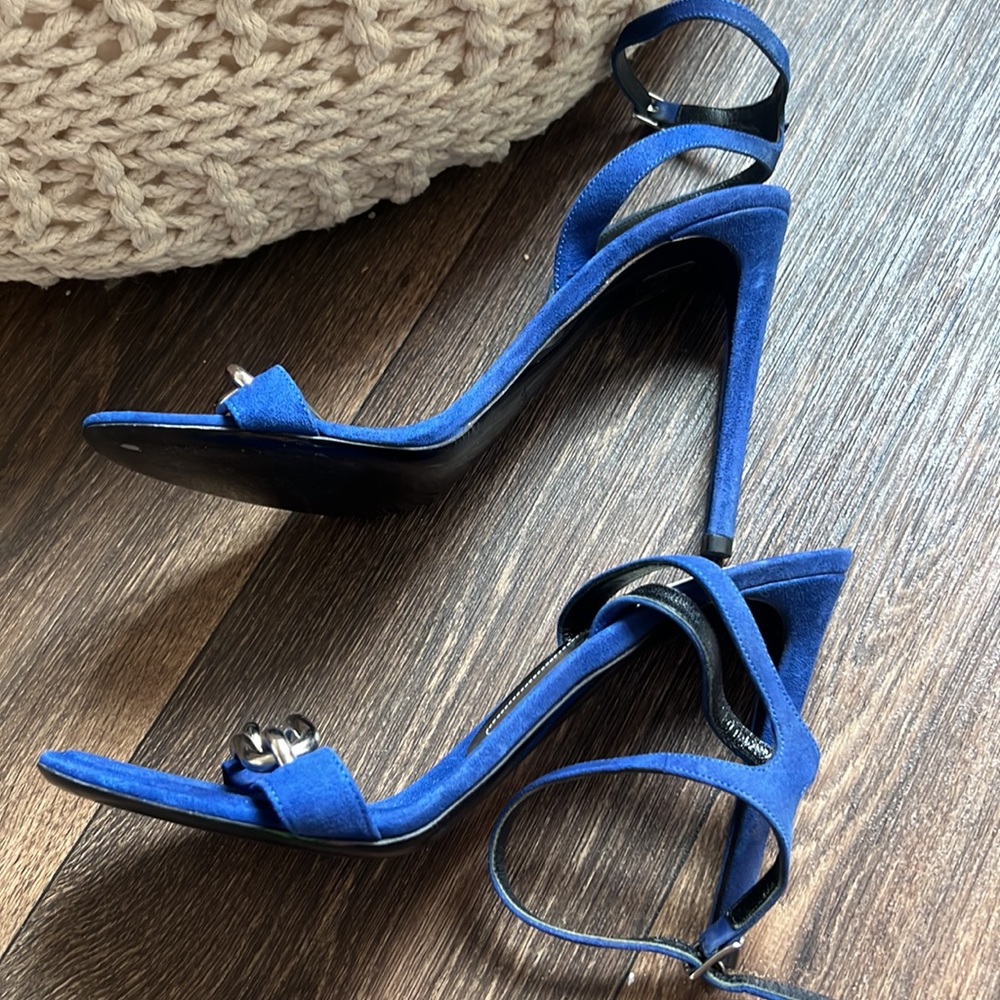 Balenciaga Blue Suede Heels - Picture 4 of 9